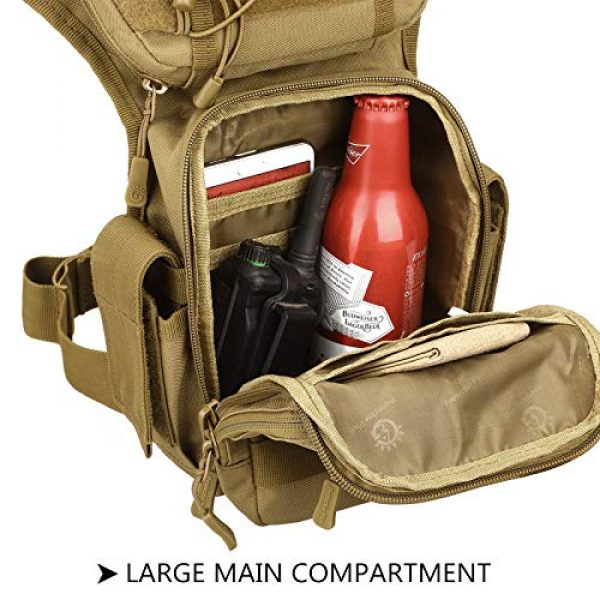 Protector Plus Tactical Pouch 5 Protector Plus Tactical Drop Leg Bag Military Tool Gear Fanny Thigh Pack Utility Airsoft Motorcycle Cycling Waist Gear Pouch (Patch Included)
