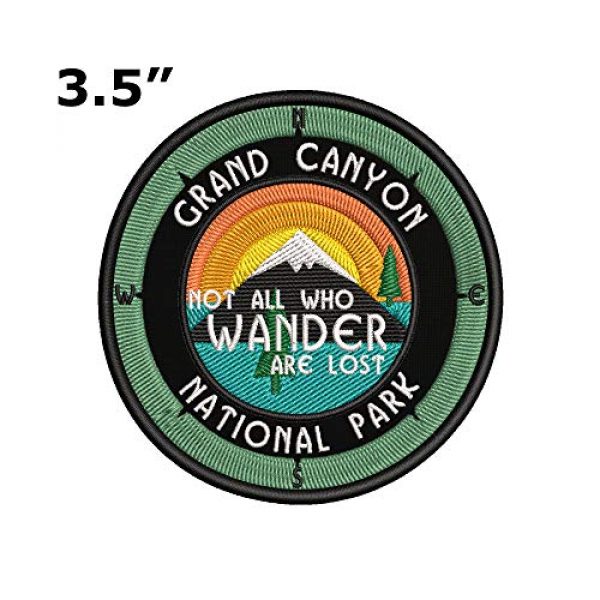 Sassy Treasures Airsoft Morale Patch 2 Grand Canyon National Park, Arizona - Not All Who Wander - 3.5" Embroidered Patch DIY Iron On/Sew On Vacation Souvenir Travel Novelty Theme Decorative Applique
