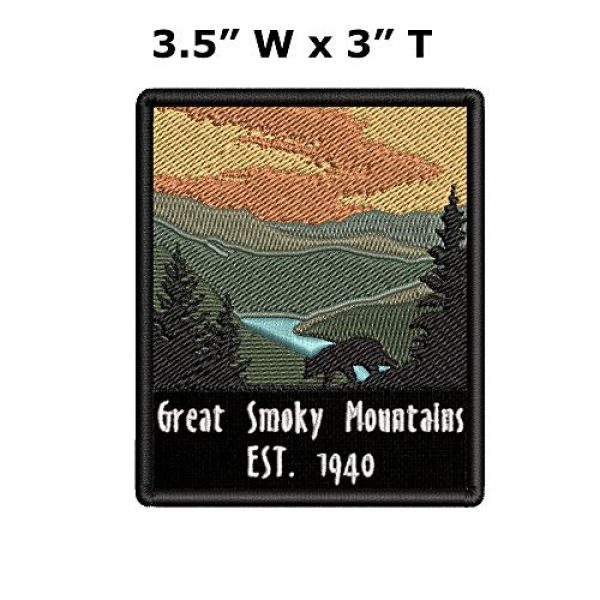 Appalachian Spirit Airsoft Morale Patch 2 Great Smoky Mountains Est. 1940 Black Bear Sunrise Scene Embroidered Premium Patch DIY Iron-on or Sew-on Decorative Badge Emblem Vacation Souvenir Travel Gear Clothes Appliques