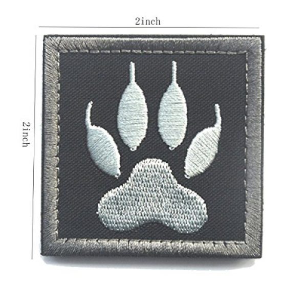 ODSP Airsoft Morale Patch 3 K9 Paw Handler Claw K9 Dogs Tracker of War Swat Morale Army Gear Fastener Patch Embroidered Hook Loop Backing Tactical Badge Swat for Service Animal Vest (2PCS)