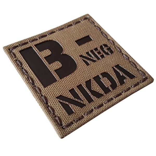 Tactical Freaky Airsoft Morale Patch 5 Coyote Brown Tan Infrared IR BNEG NKDA B- Blood Type 2x2 Tactical Morale Touch Fastener Patch