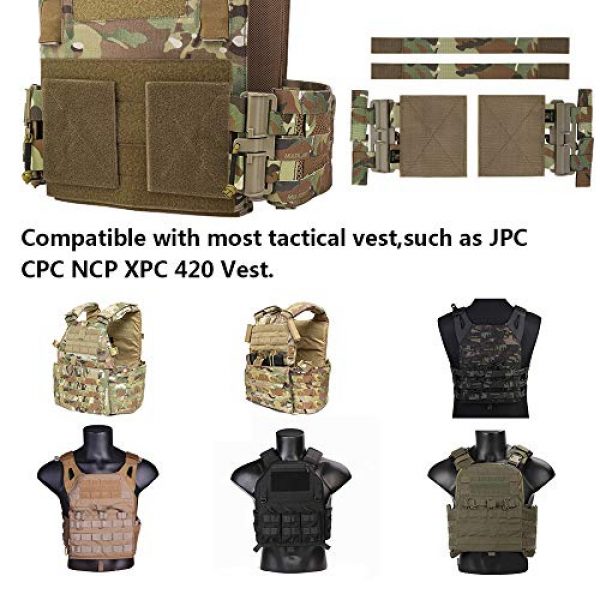 KRYDEX Tactical Pouch 6 KRYDEX Quick Release Buckle Set,Single Point Molle Quick Disconnect Side Entry Conversion with Hoop and Loop for JPC CPC NCP XPC 420 Vest (Multicam)