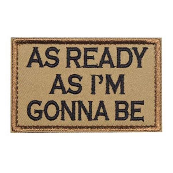 Vortex Blade Shop Airsoft Morale Patch 1 Military Style Fun Phrase Embroidered Morale Patch Tactical Badge Hook and Loop Patches (As Ready As I'm Gonna Be)