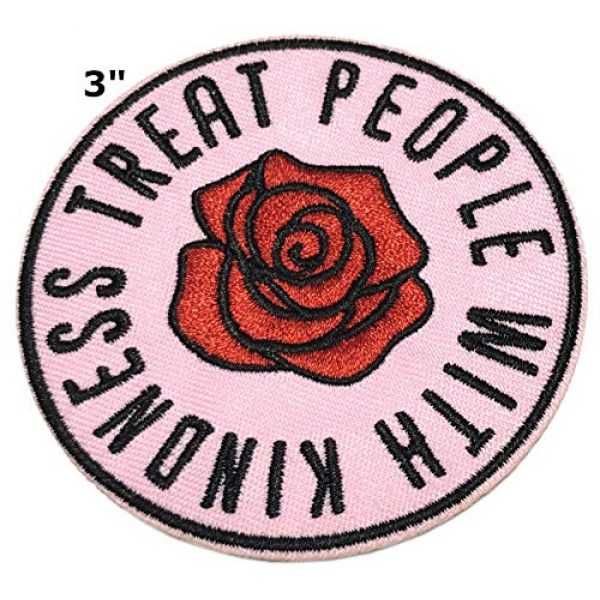 Appalachian Spirit Airsoft Morale Patch 2 Treat People with Kindness 3" Embroidered Patch DIY Iron-on/Sew-on Decorative Vacation Souvenir Travel Appliques Retro Vintage 1970's Peace Van Weed Love Heart Dove Music Festival Karma Hippie