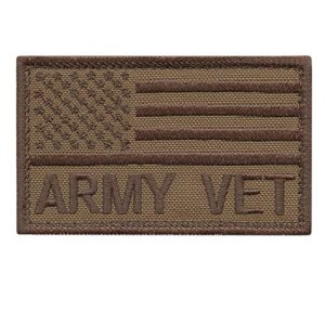 LEGEEON Airsoft Morale Patch 1 LEGEEON Tan USA American Flag Army Veteran Vet Coyote Brown 2x3.25 Morale Tactical Fastener Patch