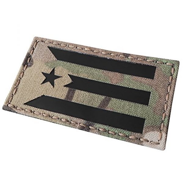 Tactical Freaky Airsoft Morale Patch 4 Multicam Infrared IR Puerto Rico Cuba Flag 3.5x2 IFF Tactical Morale Fastener Patch