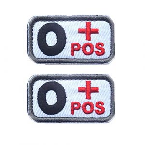 SOUTHYU Airsoft Morale Patch 1 SOUTHYU Blood Type O+ Positive POS Tactical Morale Patch Embroidered Military Emblem Badge, Fastener Hook and Loop