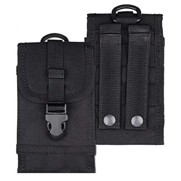 MUMUGUO Tactical Pouch 2 MUMUGUO Outdoor MOLLE Tactical Military Pouch Army Black Waist Holster Smartphone Pouch Military 1000D Nylon Hook Loop Belt Phone Holster Phone with Slim Case