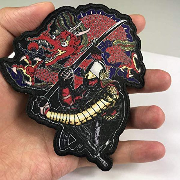 Sum-elyn Airsoft Morale Patch 3 Sum-elyn Tactical Dragon Samurai Morale Patch for Backpack and Jackets Milspec Woven Label Embroidery Armband Pack