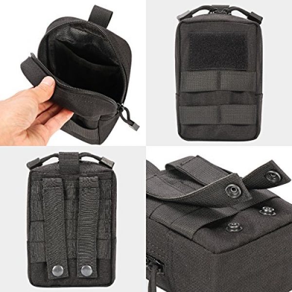Posher Tactical Pouch 5 Posher Tactical Molle Pouch Multi-Purpose Compact Water-Resistant Utility EDC Pouch with US Flag Patch