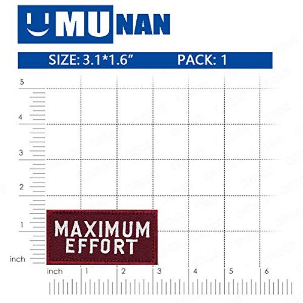 MUNAN Airsoft Morale Patch 3 2 PC Maximum Effort Tactical Patch Tactical Military Embroidery Badge Hook and Loop Fastern Patches (Red+Wine Red