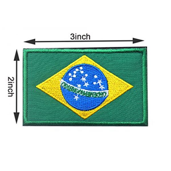 TopAAA Airsoft Morale Patch 2 TopAAA Brazil Flag Military Embroidered Tactical Velcro Patch Morale Shoulder Applique