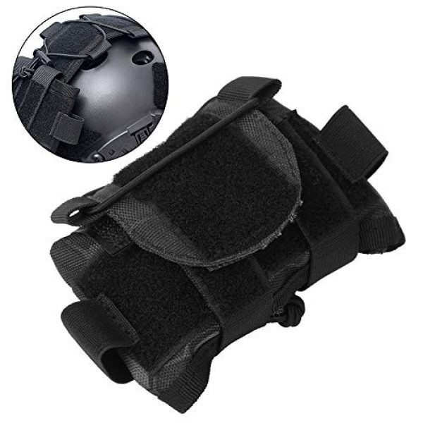 HelloCreate Tactical Pouch 4 HelloCreate Helmet Counterweight Battery Pouch, Helmet Counterweight Battery Storage Pouch Multi-Functional Bag for Helmet Accessories(Black)
