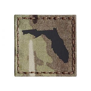 Tactical Freaky Airsoft Morale Patch 1 IR Multicam Florida State 2x2 Cutout Shape Infrared Tactical Morale Fastener Patch
