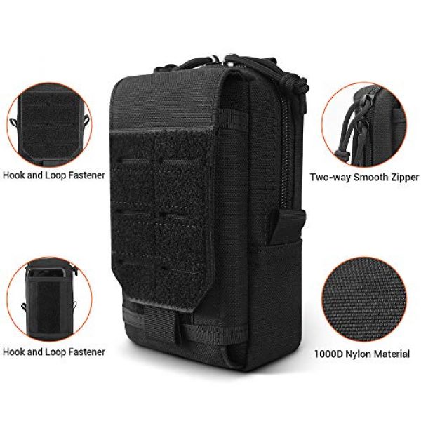 XYAM Tactical Pouch 4 XYAM Tactical Molle Pouch Military Waist Bag Outdoor Men Tool Bag Vest Pack Purse Mobile Phone Case Hunting Compact Bag(Black)
