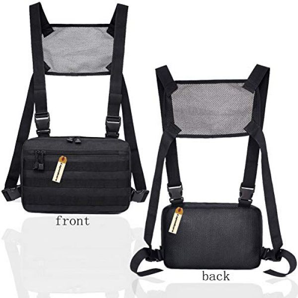Lsgoodcare Tactical Pouch 3 Lsgoodcare Universal Chest Vest Rig Pouch Bag, Adjustable Multi-Functional Outdoor Military Molle Tool Pack, Tactical Medical First Aid Pouch Phone Holder Case Hunting Bag for Men Women (black)