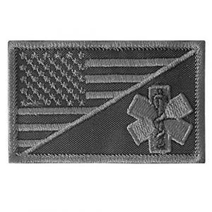 LEGEEON Airsoft Morale Patch 1 LEGEEON Subdued EMS EMT Star of Life USA Flag ACU Paramedic Medical Morale Tactical Army Gear Fastener Patch