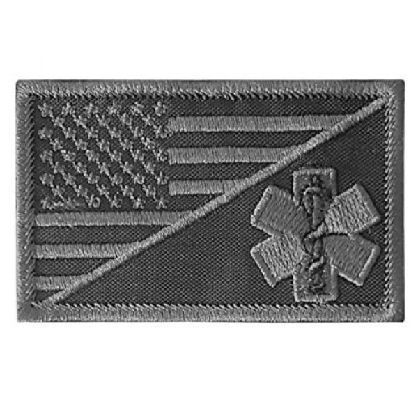 LEGEEON Airsoft Morale Patch 1 LEGEEON Subdued EMS EMT Star of Life USA Flag ACU Paramedic Medical Morale Tactical Army Gear Fastener Patch