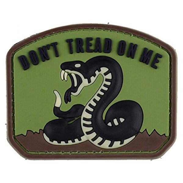 LIVABIT Airsoft Morale Patch 1 LIVABIT PVC Rubber 3D Morale Patch MP-22 Tactical Airsoft Paintball Don't Tread On Me Snake Brown