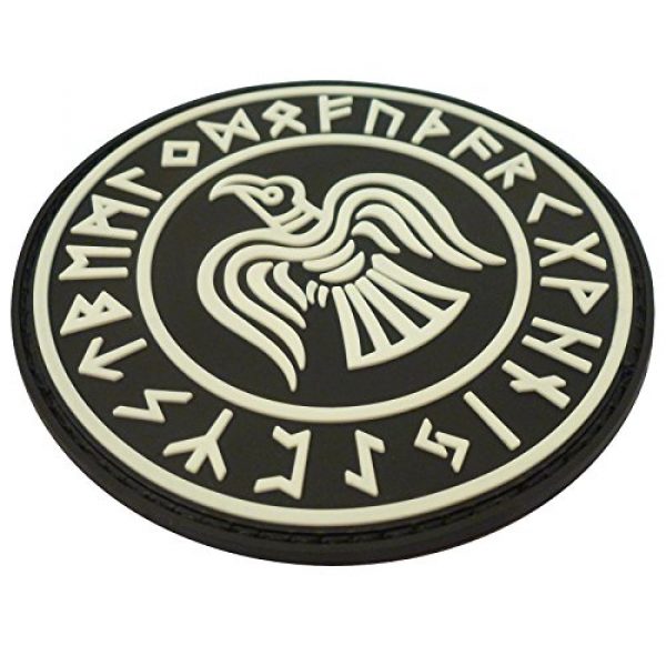 LEGEEON Airsoft Morale Patch 3 LEGEEON Glow Dark Rare Norse Viking Raven Runes Odin God of War Morale PVC Rubber 3D Hook&Loop Patch