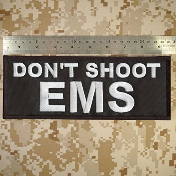 LEGEEON Airsoft Morale Patch 2 LEGEEON Don't Shoot EMS Large XL 10x4 inch Medic Paramedic Embroidery Fastener Patch
