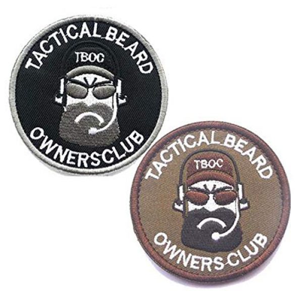 LanXin Airsoft Morale Patch 1 2 Pieces Embroidered Military Patches Tactical Beard Owners Club Exquisitely 3D Armband Morale Patch Hook & Loop Badge Appliques for Jackets Clothing Jeans