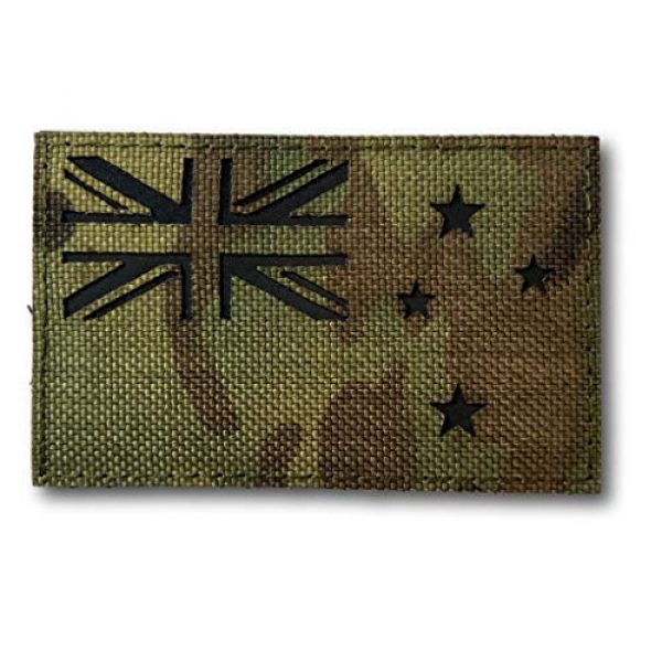 Backwoods Barnaby Airsoft Morale Patch 1 New Zealand Infrared IFF IR Tactical Morale Patch with Hook & Loop (NZ Multicam, 2" x 3.25")