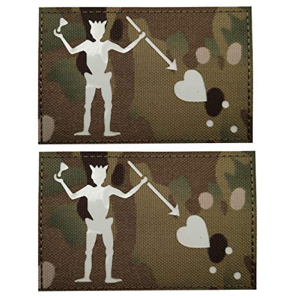 APBVIHL Airsoft Morale Patch 1 Glow Dark Blackbeard Pirate Edward Teach Jolly Roger Patches - DEVGRU US Navy Seals Tactical Morale Military Patch - Hook and Loop Fastener Backing - 4.33 x 2.76 Inch
