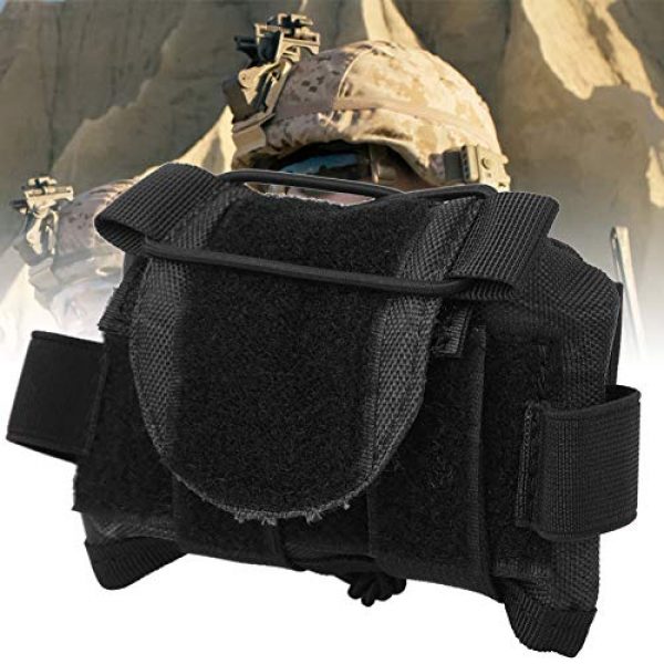 HelloCreate Tactical Pouch 2 HelloCreate Helmet Counterweight Battery Pouch, Helmet Counterweight Battery Storage Pouch Multi-Functional Bag for Helmet Accessories(Black)