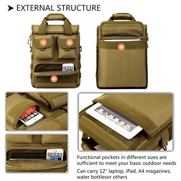Protector Plus Tactical Pouch 6 Protector Plus Tactical Messenger Bag Men Military MOLLE Sling Shoulder Pack Briefcase Assault Gear Handbags Outdoor Utility Carry Satchel (Patch Included)