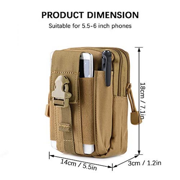 FULANDL Tactical Pouch 2 2 PCS Tactical Molle Pouches, FULANDL EDC Pouch Multipurpose Utility Gadget Belt Waist Bags with Carabiners Key Hook Nylon Webbing Buckles for Hiking Outdoor Activities