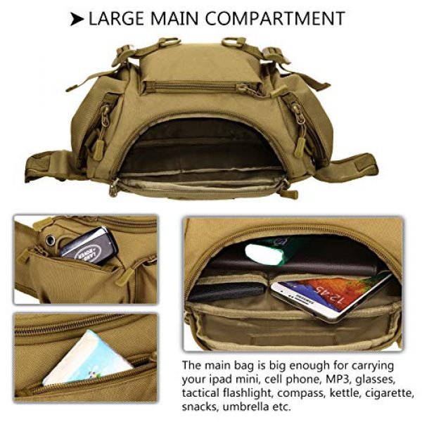 Protector Plus Tactical Pouch 7 Protector Plus Tactical Fanny Pack Military Running Waist Bag Sling Pouch Hip Belt MOLLE Army Lumbar Gear Pocket (Patch Included)