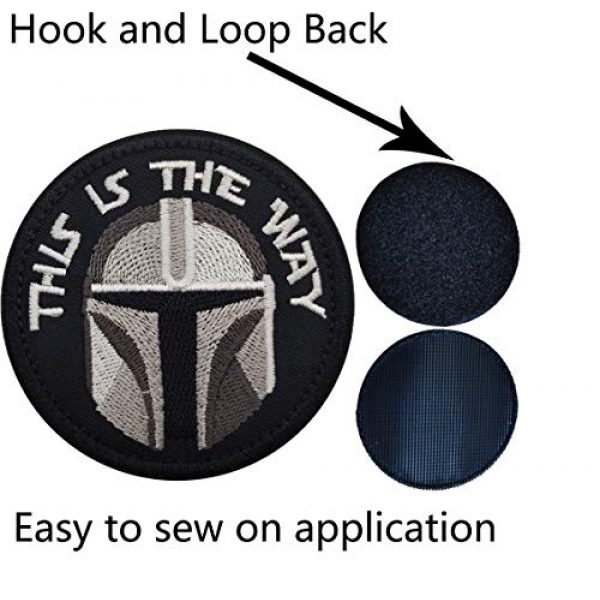 APBVIHL Airsoft Morale Patch 4 This is The Way Mandalorian Morale Patch, Fastener Hook and Loop Backing Tactical Military Embroidered Fabric Patches for Clothes Hat Backpack, 3.15 Inch, Bundle 2 Pieces