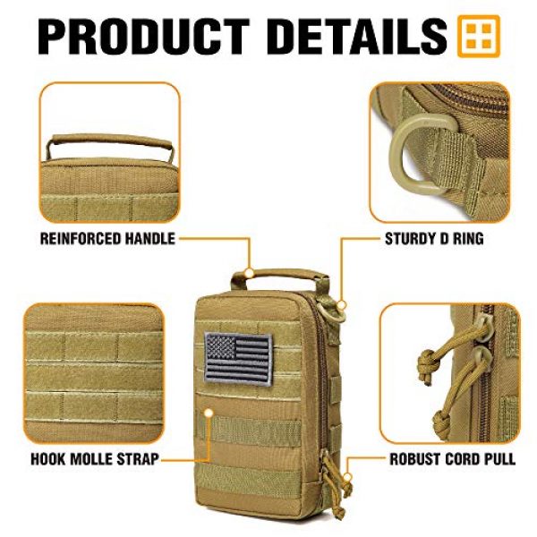 DBTAC Tactical Pouch 2 DBTAC Tactical Admin Pouch | Military Grade Waterproof & Sturdy EDC Pouch Organizer | Flag Patch Panel & MOLLE Compatible for Multipurpose