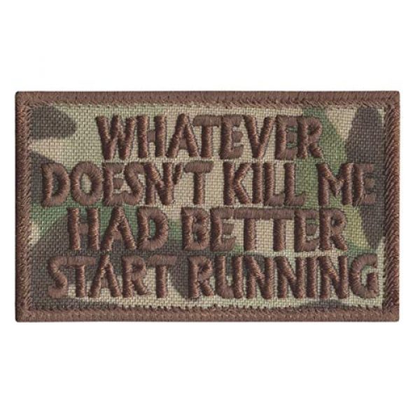 LEGEEON Airsoft Morale Patch 1 LEGEEON Multicam Whatever Doesnt Kill Me Better Start Running Tactical Morale Army Embroidery Fastener Patch