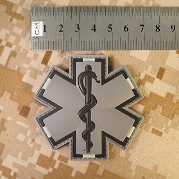 LEGEEON Airsoft Morale Patch 4 LEGEEON ACU Gray EMS EMT Medic Paramedic Star Life Morale Tactical PVC 3D Hook Loop Patch
