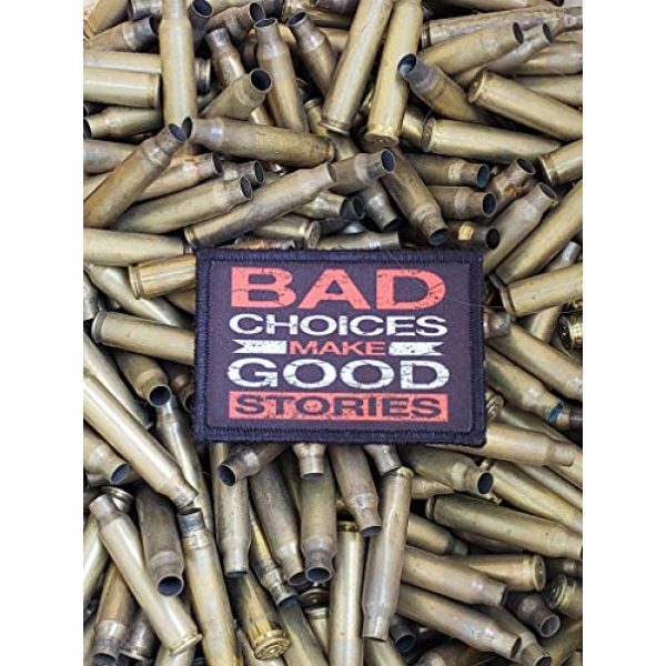 RedheadedTshirts Airsoft Morale Patch 2 Bad Decisions Make Good Stories Tactical Patch 2x3" Hook and Loop Funny Patch. Made in The USA- Patches Perfect for Your Plate Carrier Military Vest, hat, Backpack. by Redheadedtshirts!