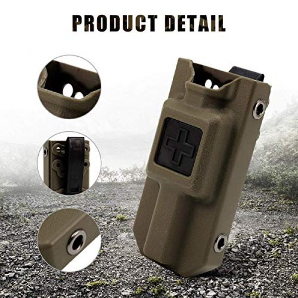 Catrne Tactical Pouch 5 Tourniquet Holder, Molle Tourniquet Pouch for CAT Combat Application Gen 7 or Older, Fits Up to 2" Width Belt Carrier Storage Box for Outdoor Hunting, Police Gear, Outdoor Rescue (Army Green, 3 Pcs)