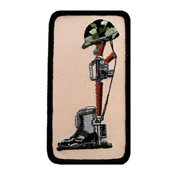 Cypress Collectibles Embroidered Patches Airsoft Morale Patch 1 Fallen Soldier's Battle Cross Embroidered Military Patch Rifle Iron-On Emblem