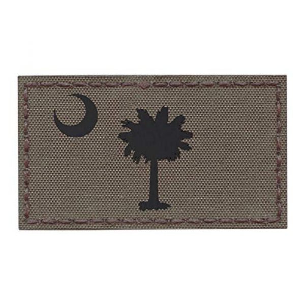 Tactical Freaky Airsoft Morale Patch 1 IR Ranger Green South Carolina State Flag 2x3.5 Infrared IFF Tactical Morale Hook&Loop Patch