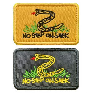 Antrix Airsoft Morale Patch 1 Antrix 2 Pcs Tactical No Step On Snek Emblem Military Badge Emblem Patch Hook & Loop Patches for Backpacks Caps Hats Bags Military Uniform