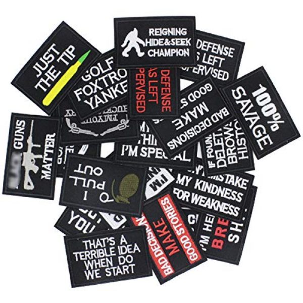 DATOUWEN ACCESSARY Airsoft Morale Patch 2 ZHDTW 20pcs Mixed Tactical Morale Iron on Patches for Clothing Biker Vest Jackets, Sew on Applique Patch for Backpacks DT013