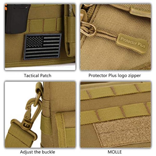 Protector Plus Tactical Pouch 7 Protector Plus Tactical Messenger Bag Men Military MOLLE Sling Shoulder Pack Tool Briefcase Assault Gear Handbags Case Outdoor Utility Carry Satchel (Patch Included)