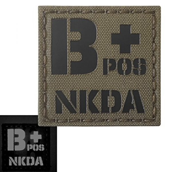 Tactical Freaky Airsoft Morale Patch 3 Ranger Green Infrared IR BPOS NKDA B+ Blood Type 2x2 Tactical Morale Fastener Patch