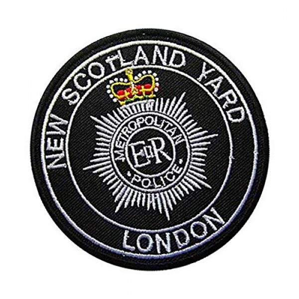 Embroidery Patch Airsoft Morale Patch 2 UK British New Scotland Yard - London Military Hook Loop Tactics Morale Embroidered Patch