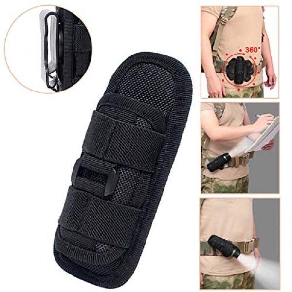 Neigei Tactical Pouch 3 Neigei Flashlight Holster Pouch Belt Holster Duty Belt Carry Case Holder with 360° Rotatable Clip Flashlights Handheld Flashlight Belt Carry Case Holder Pouch for Camping Hiking Climbing Hunting