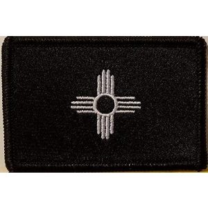 Fast Service Designs Airsoft Morale Patch 1 New Mexico State Flag Embroidered Patch with Hook & Loop Morale Tactical Emblem Black Border (Black & White Version #4)