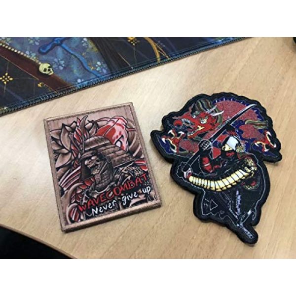 Sum-elyn Airsoft Morale Patch 5 Sum-elyn Tactical Dragon Samurai Morale Patch for Backpack and Jackets Milspec Woven Label Embroidery Armband Pack