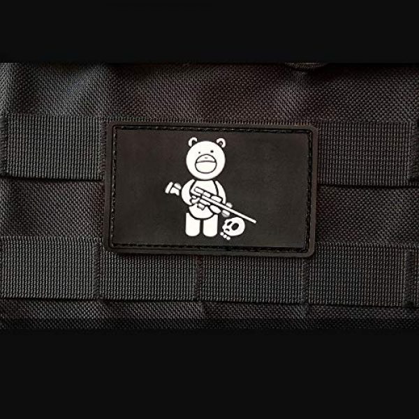 Morton Home Airsoft Morale Patch 2 Morton Home Bear Sniper & Hunter Skull 3D PVC Tactical Army Morale Rubber Patch (Black)