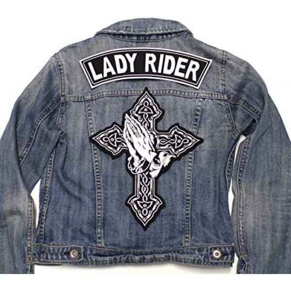 Nixon Thread Co. Airsoft Morale Patch 3 Lady Rider Top Rocker | Large Embroidered Motorcycle Patch Iron On | - by Nixon Thread Co. (11")